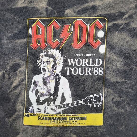 Vintage ACDC Crop-Top Shirt Womens XS 16x17 Faded Y2K - Picture 11 of 12
